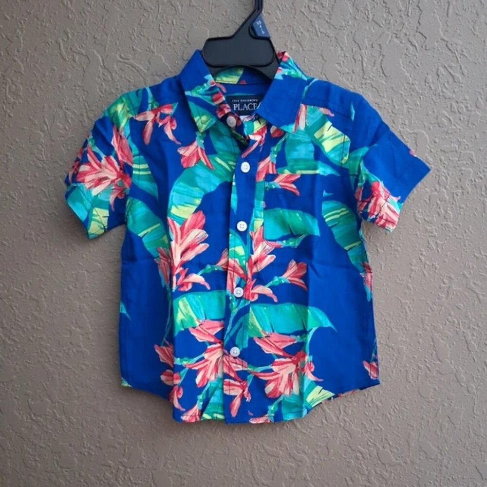 Children's place Boys Hawaiian shirt sz 18-24 Mon.